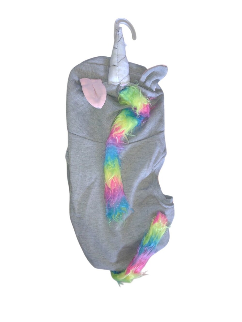 Halloween Dog Unicorn Costume Gray Rainbow Unicorn Costume Size Large L NWT Is